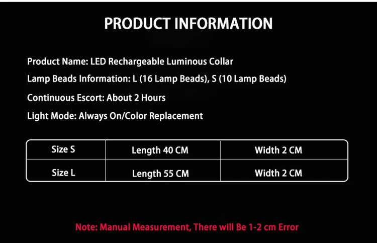 Dog Collar LED Light USB Discoloration Luminous Collar Perro Luz Led Dog Collar Flashing Rechargeable Glowing Collar For Dog Pet