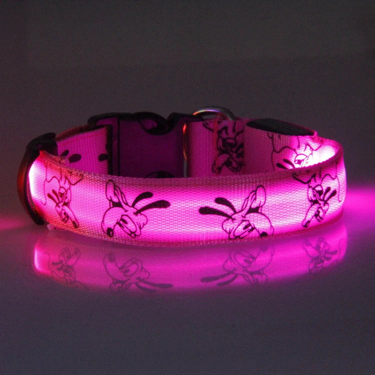 LED Dog Collar Light Night Safety Nylon Pet Dog Collar Glowing Luminous Collar Perro Luz Bright Dog Collar Electronic Pets Items