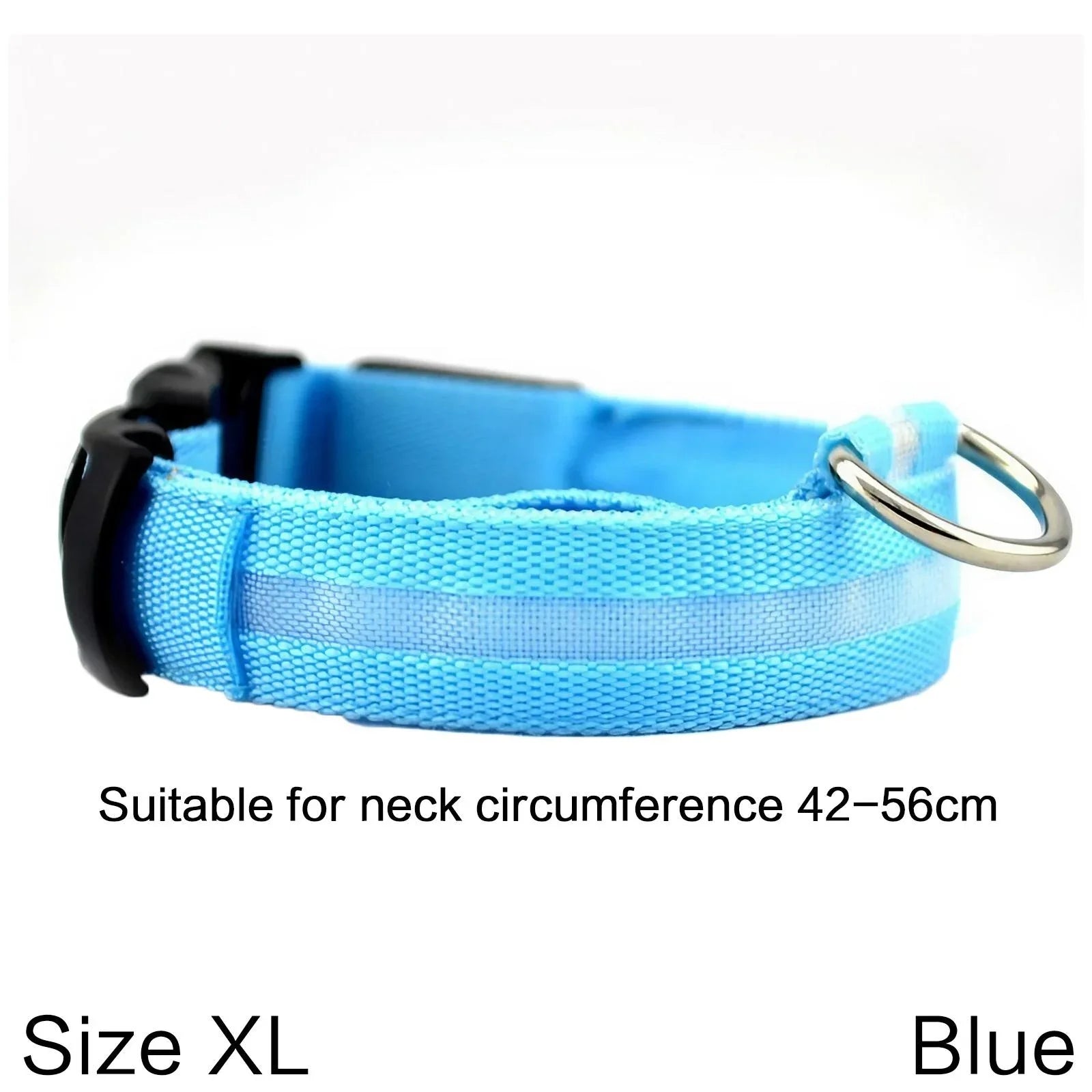 Nylon Reflective LED Dog Collar Light Up Pet Collar Dog Lights Night Walking Camping Supplies