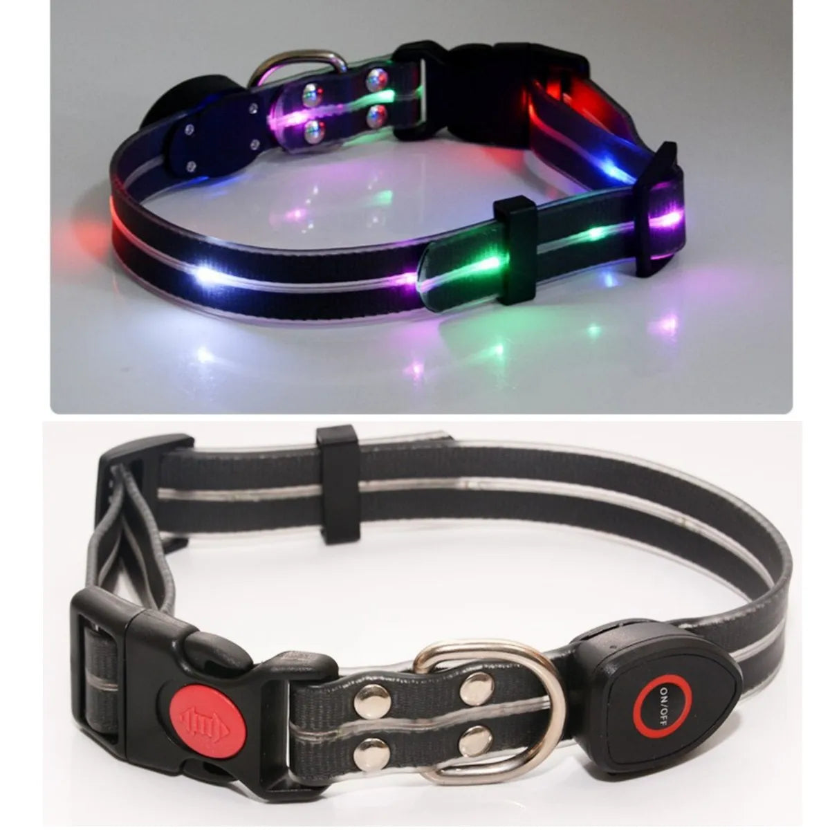 New Adjustable Led Glowing Pet Dog Collar PVC Waterproof  Anti Dirty Easy To Clean for Big Small Dogs Puppy Cat Luminous Collar