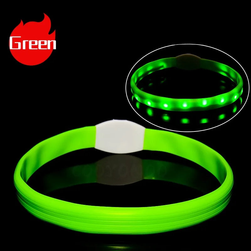 New Led Luminous Dog Collar PVC Waterproof , For Large Medium Small Dogs Collar Usb Light Night Safety Pet Glowing Accessories