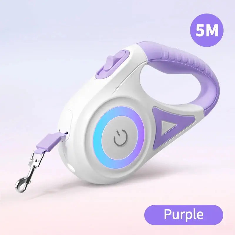 ROJECO Automatic Retractable Dog Leash LED Luminous Leading Fashion Light Straps For Dog Puppy Pet Flexi Walking Running Lead