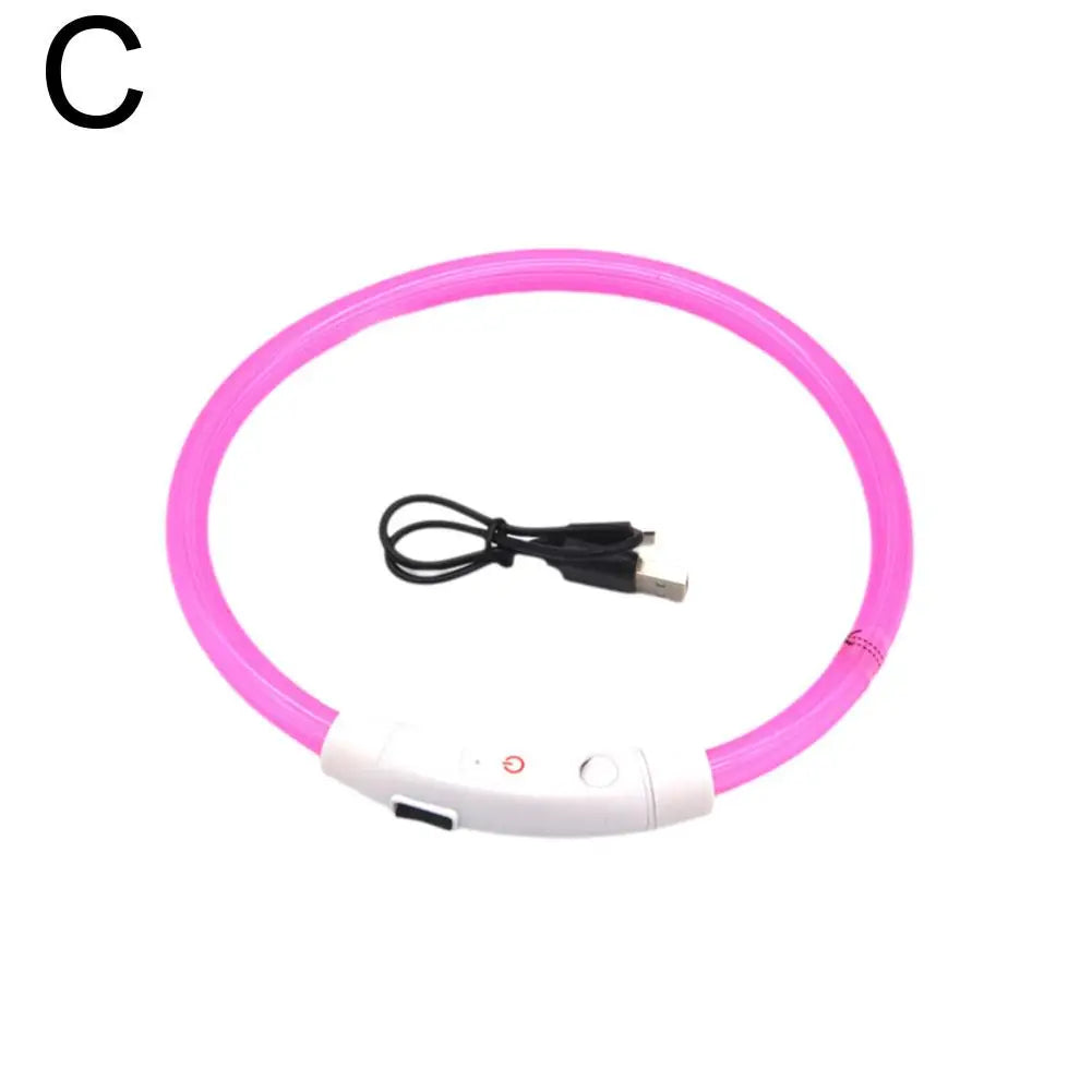 Pet Dog LED Light Collar Luminous Anti-Lost Dog Collar USB Rechargeable Dog Necklace Adjustable Collar Pet Safety Supplies