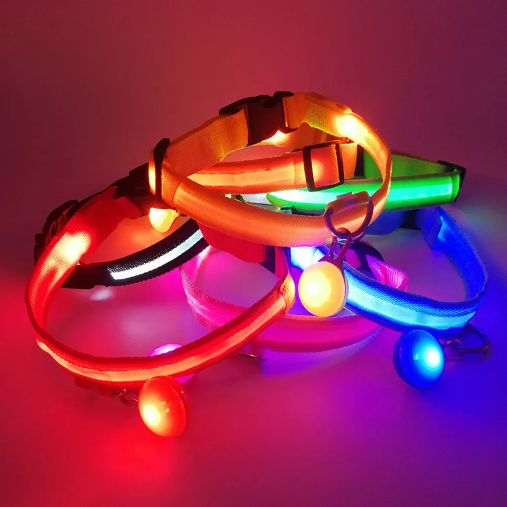Usb Charging Glowing Dog Collar With Pendant Detachable Luxury Led Light Bright For Small Dogs Cat Night Safety Collar Wholesale