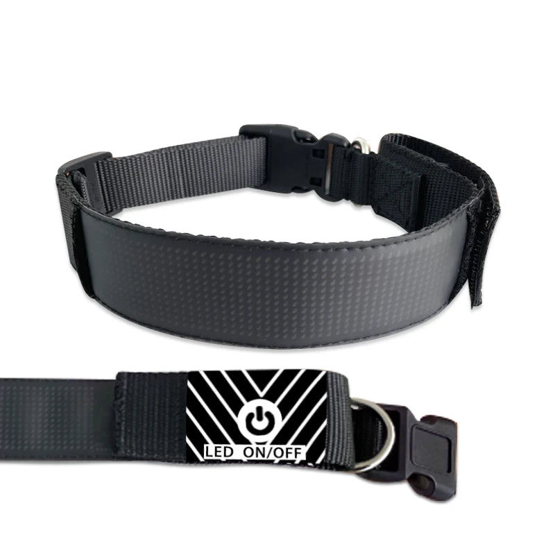 Free Size Adjustable Luminous LED Pet Collar Waterproof LED Light up Safety Dog Collar Programmable LED Display Dog Collars