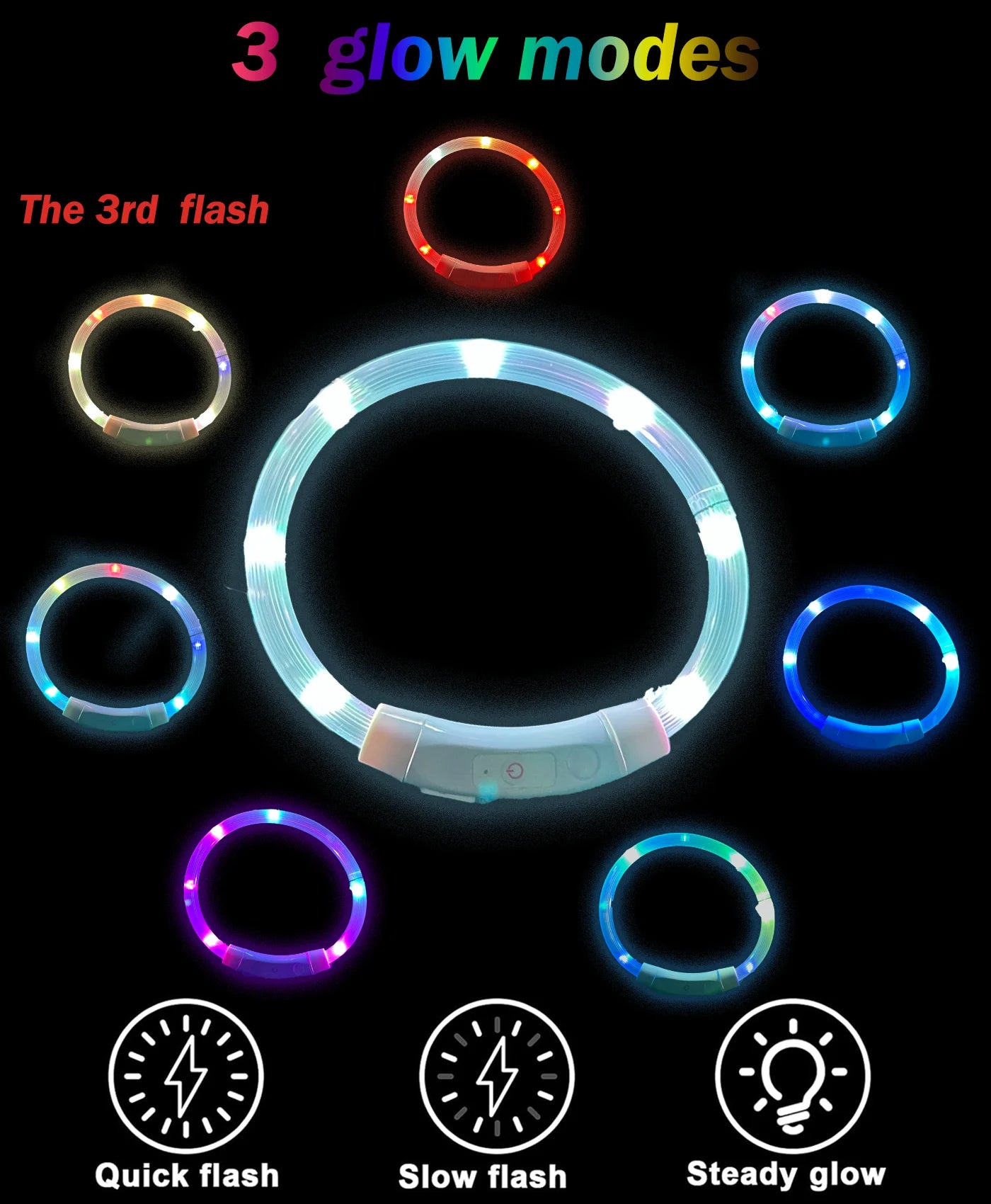 Dog Light Up Collar LED Collar Light Up Cat Collar USB Rechargeable Collar Christmas Decoration Pet Collar Pet Christmas Gifts