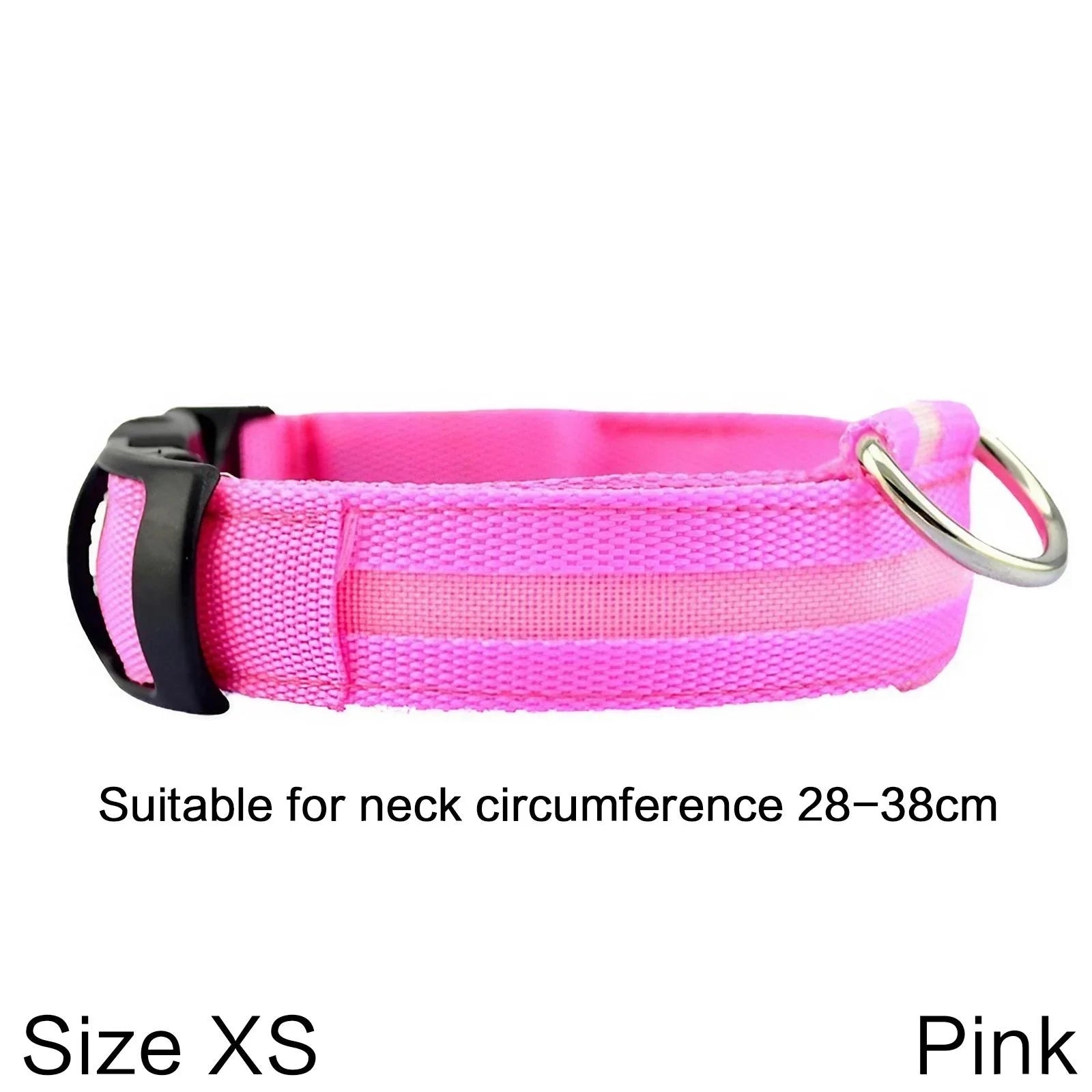 Nylon Reflective LED Dog Collar Light Up Pet Collar Dog Lights Night Walking Camping Supplies