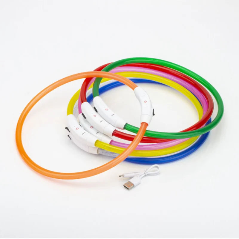 Led Usb Dog Collar Pet Dog Night Luminous Charge Collar Led Night Safety Flashing Glow Dog Loss Prevention Collar Pet Accessorie