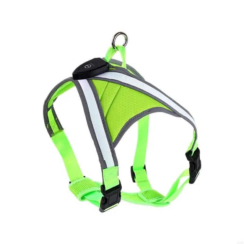 Dog Vest Adjustable Training Harness with LED Light Anti Escape Strong Heavy Duty Harness Soft Handle B03E