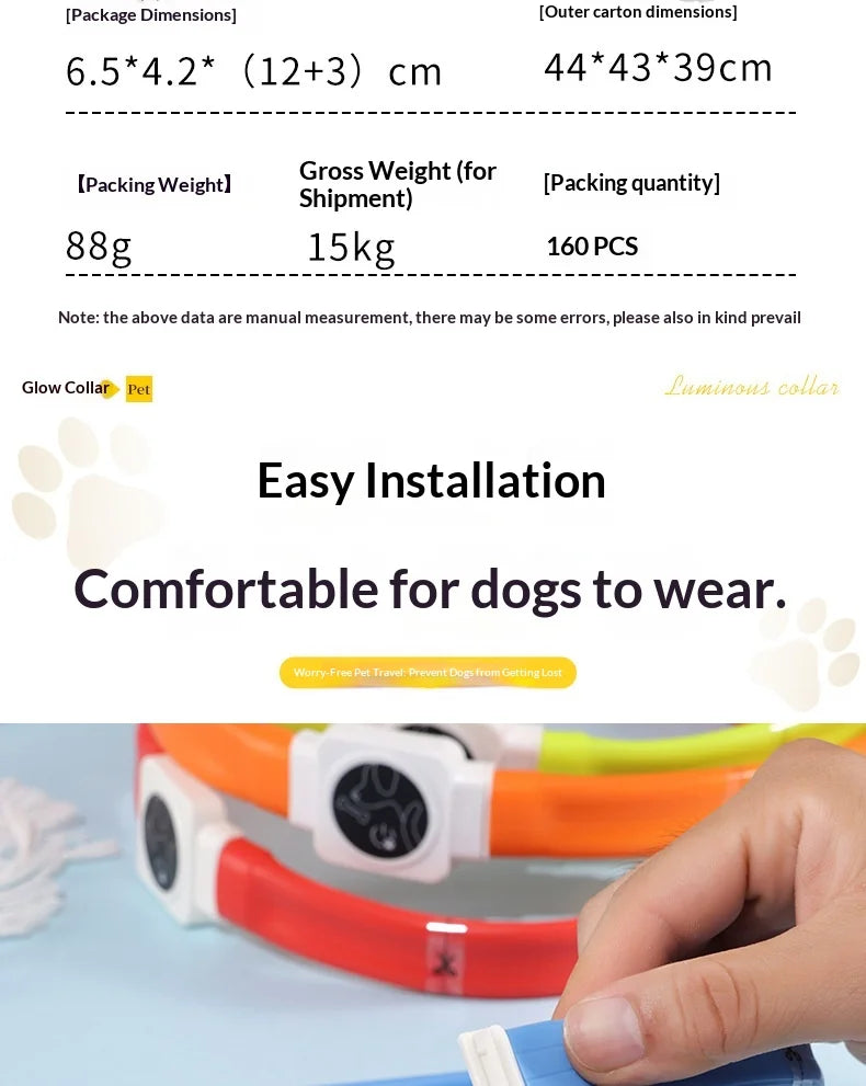 Led Pet Collar Type-C Charging Silicone Nighttime Luminous Ring Usb Dog Cat Collar Quick Flash Constant Light Slow Flash