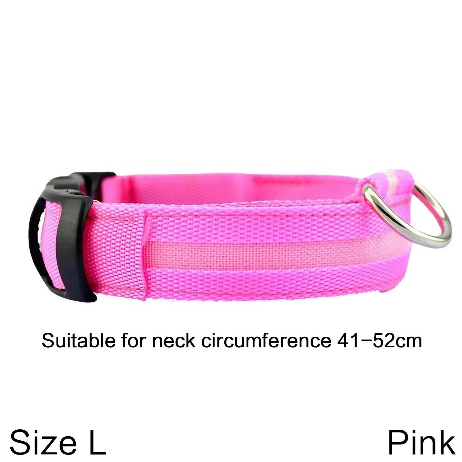Nylon Reflective LED Dog Collar Light Up Pet Collar Dog Lights Night Walking Camping Supplies