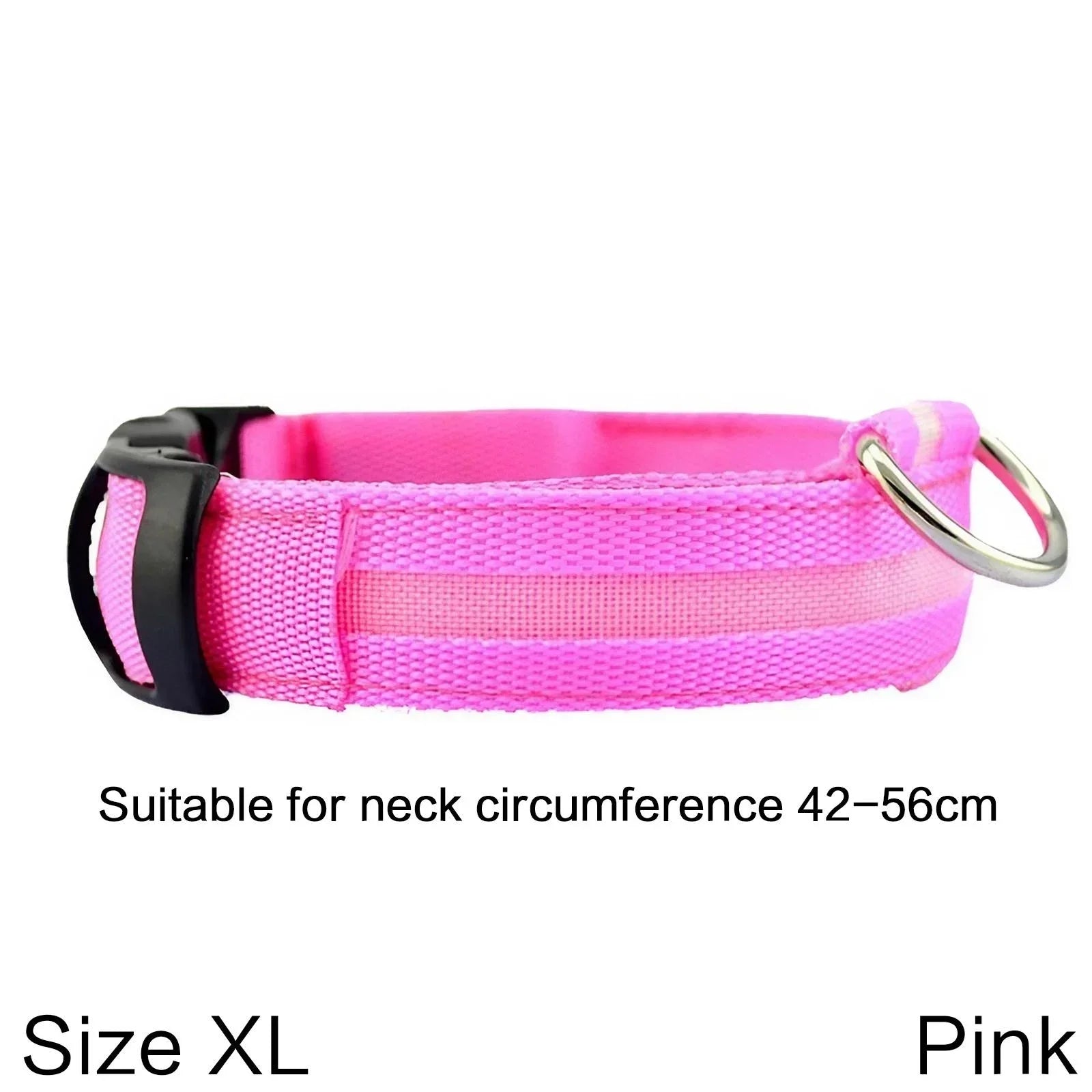 Nylon Reflective LED Dog Collar Light Up Pet Collar Dog Lights Night Walking Camping Supplies