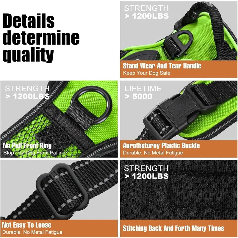 LED Glowing Luminous Dog Harness Rechargeable Safety Vest For Night Walking 3 Light Modes Pet Harnesses