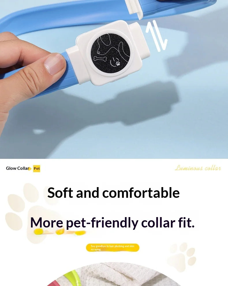 Led Pet Collar Type-C Charging Silicone Nighttime Luminous Ring Usb Dog Cat Collar Quick Flash Constant Light Slow Flash