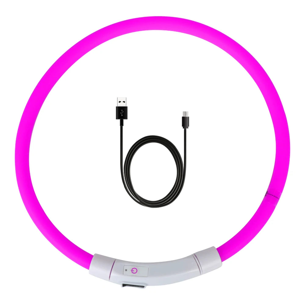 Dog Loss Prevention Led Usb Dog Collar Pet Accessories Night Safety Flashing Glow  Collar Night Luminous Charge Collar