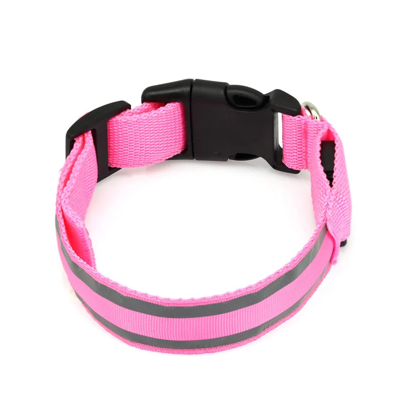 Reflective Dog Collar Luminous Night Safety Usb Rechargeable LED Dog Collar Light For Small Dogs Cat Pet Collar Para Perro XS-XL