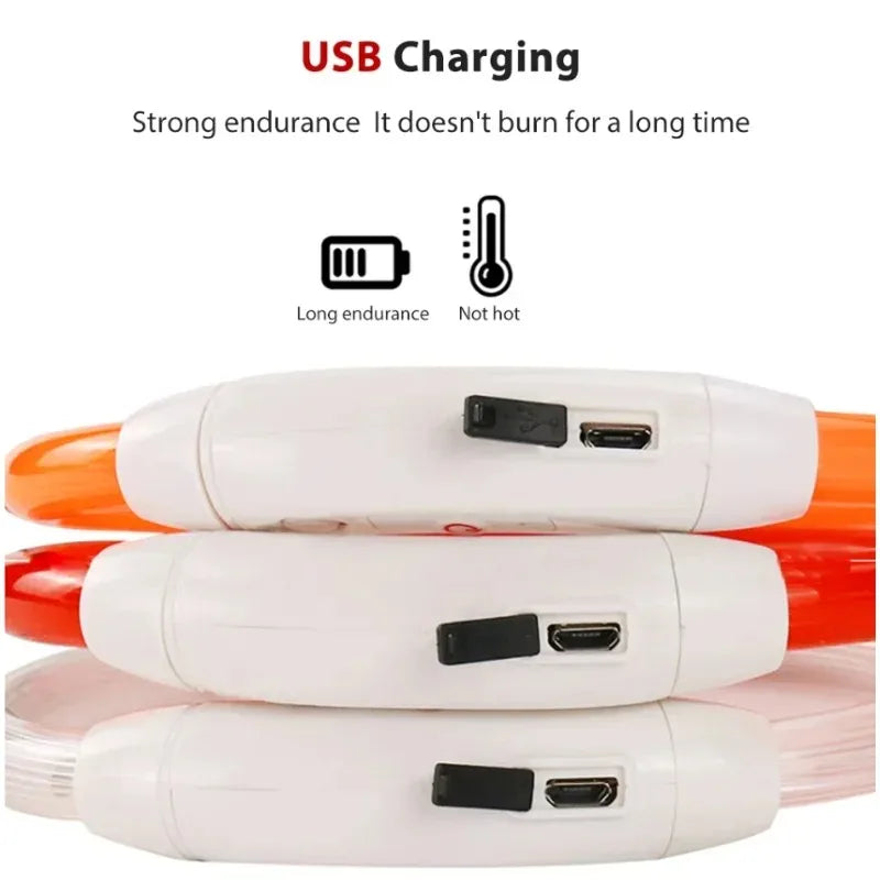 B Pet Dog LED Collar - Dog Loss Prevention Collar - Adjustable Collar - Safe USB Charging Collar - Pet Supplies for Use at Night