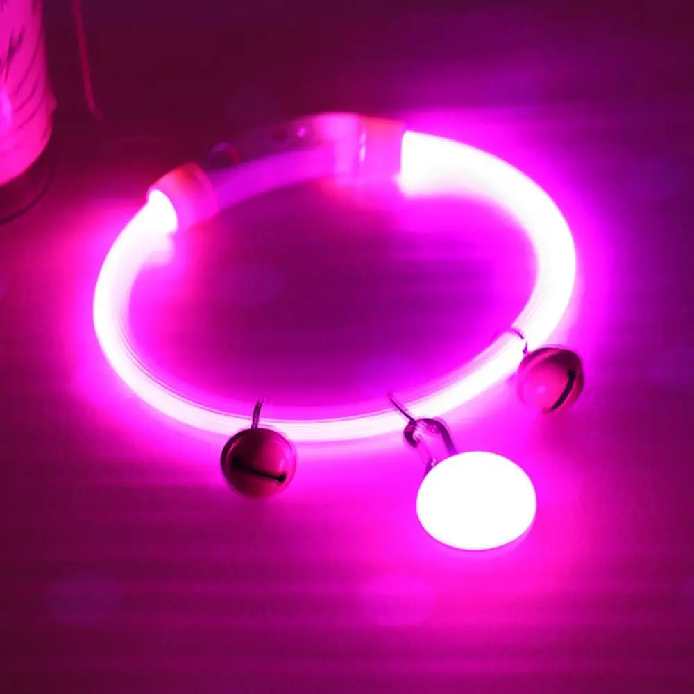Adjustable Size LED Dog Collar Multi-Color Light Detachable Pendant Luminous Dog Collar Bright LED PVC Material Pet Light Collar