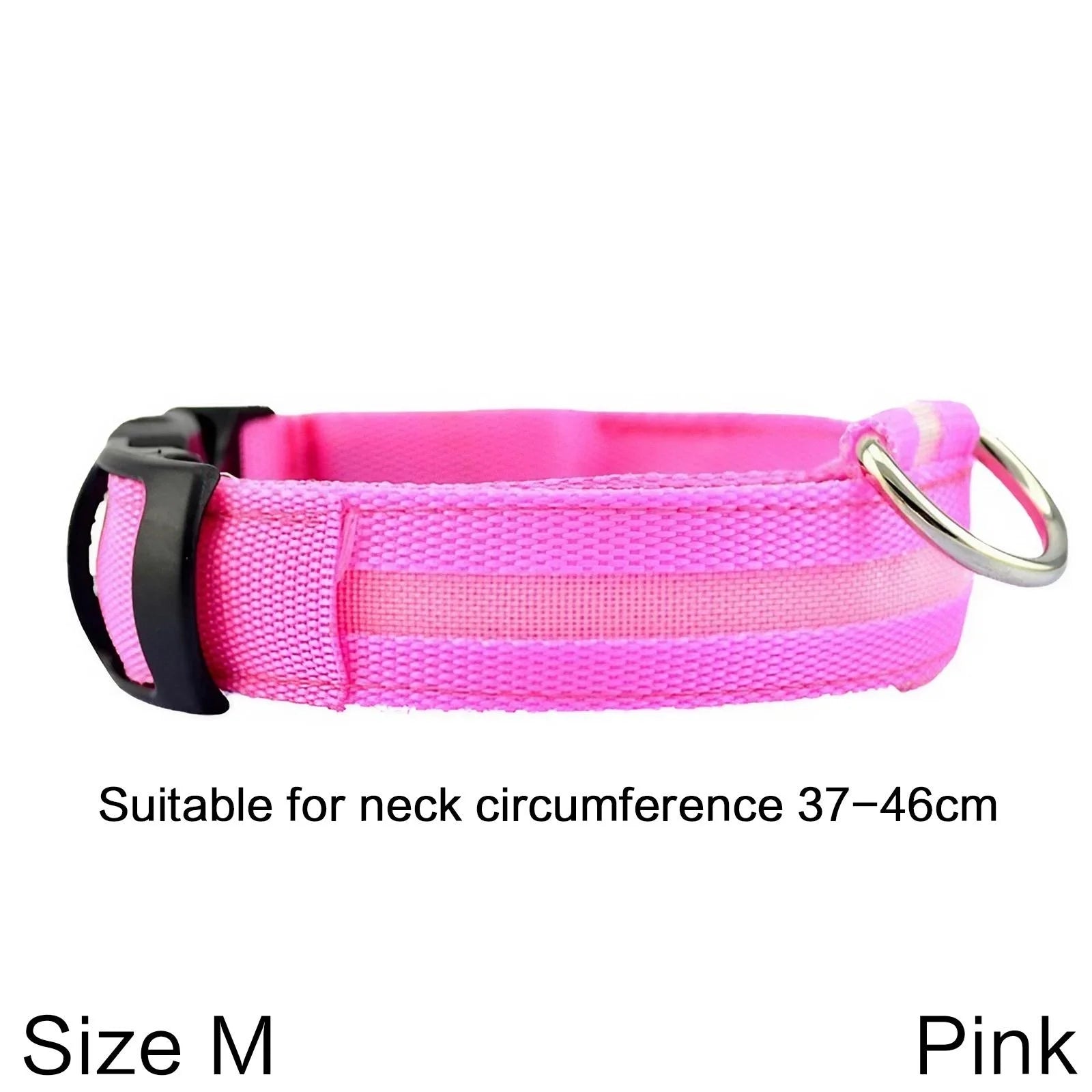 Nylon Reflective LED Dog Collar Light Up Pet Collar Dog Lights Night Walking Camping Supplies