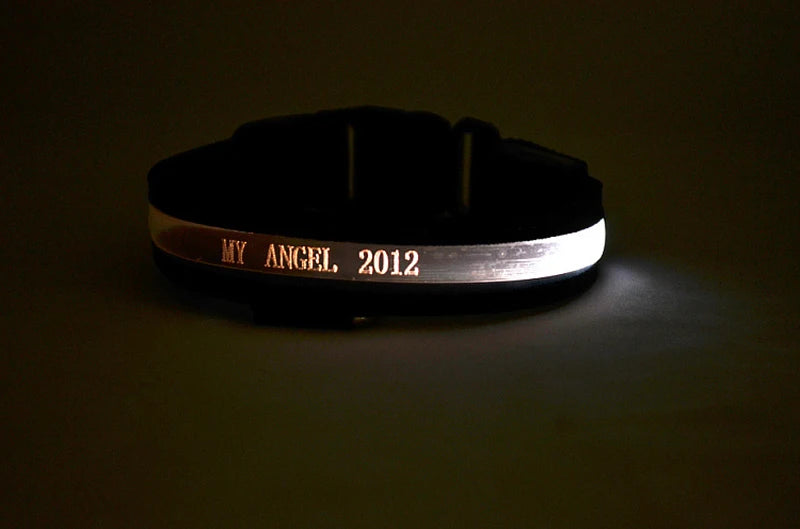 Dog Collars Personalized With Name/Phone Prevent Loss LED Night Safety Necklace Pet Collar Dog Small Puppy Cat Collar Para Perro
