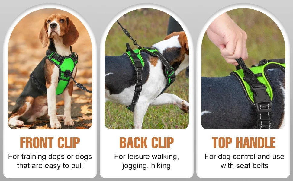 LED Glowing Luminous Dog Harnesses Essential for Dog Walking Safety At Night Dog Vest with Three LED Light Modes Rechargeable