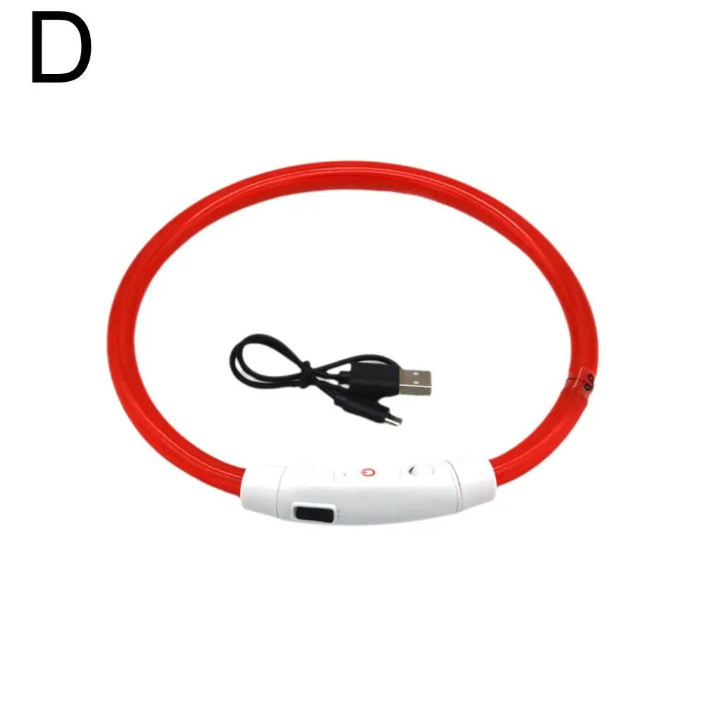 Pet Dog LED Light Collar Luminous Anti-Lost Dog Collar USB Rechargeable Dog Necklace Adjustable Collar Pet Safety Supplies