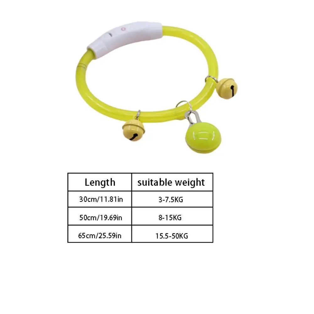 Adjustable Size LED Dog Collar Multi-Color Light Detachable Pendant Luminous Dog Collar Bright LED PVC Material Pet Light Collar