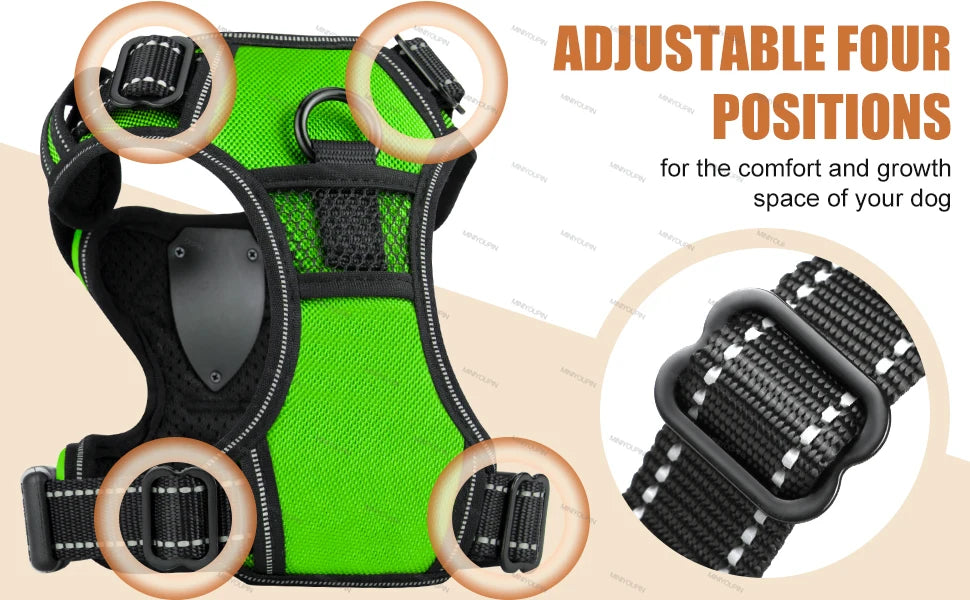 LED Glowing Luminous Dog Harness Rechargeable Safety Vest For Night Walking 3 Light Modes Pet Harnesses