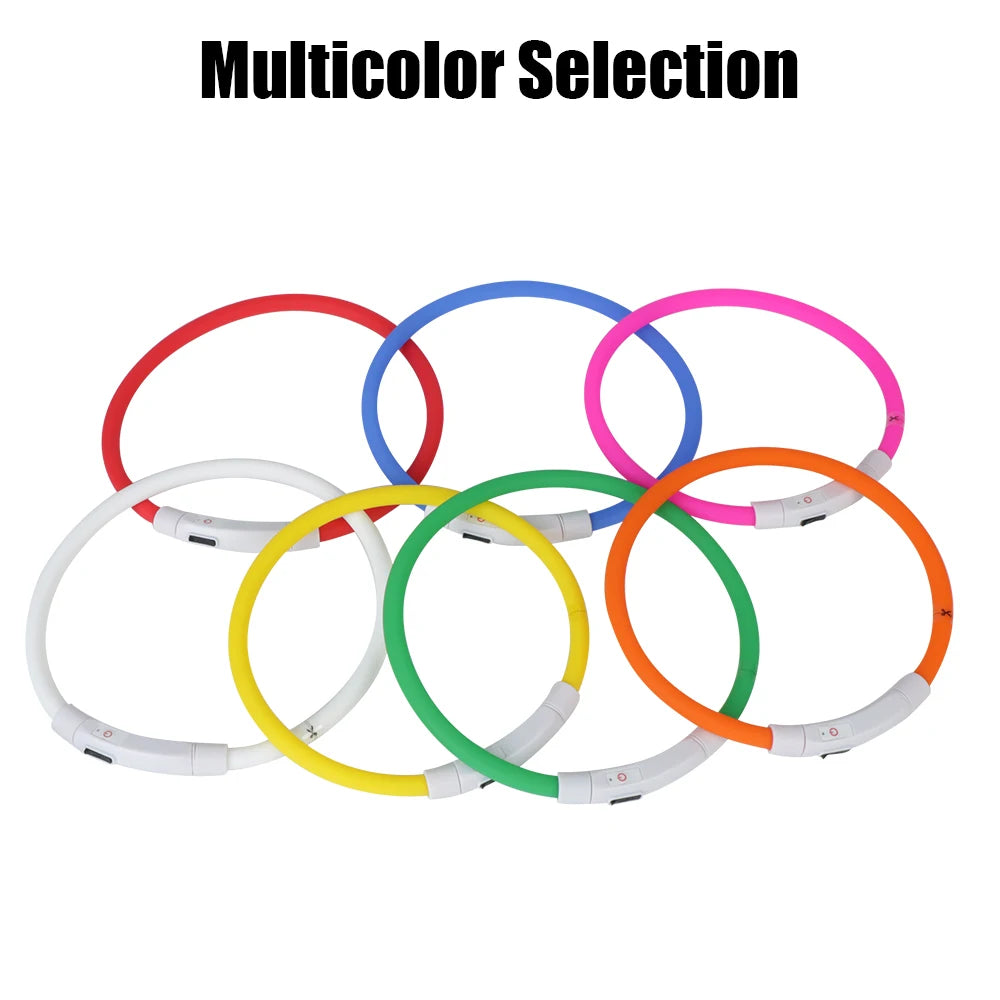 Dog Loss Prevention Led Usb Dog Collar Pet Accessories Night Safety Flashing Glow  Collar Night Luminous Charge Collar