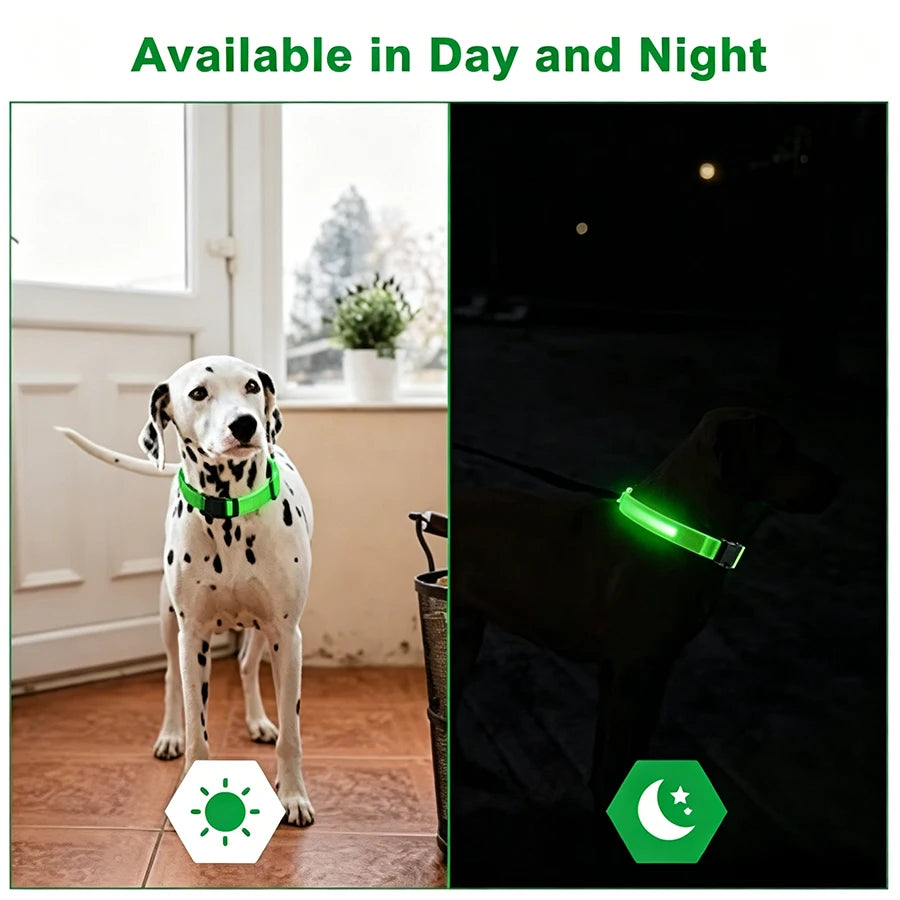 3 Modes Dog Luminous Charge Collar Led Usb Cat Dogs Collars Detachable Night Led Glow Dog Loss Prevention Collar Pet Accessories