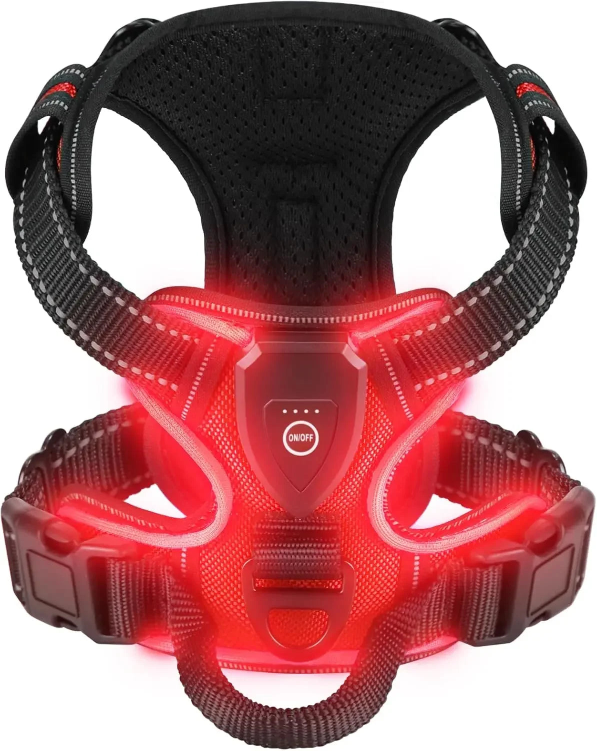LED Glowing Luminous Dog Harnesses Essential for Dog Walking Safety At Night Dog Vest with Three LED Light Modes Rechargeable