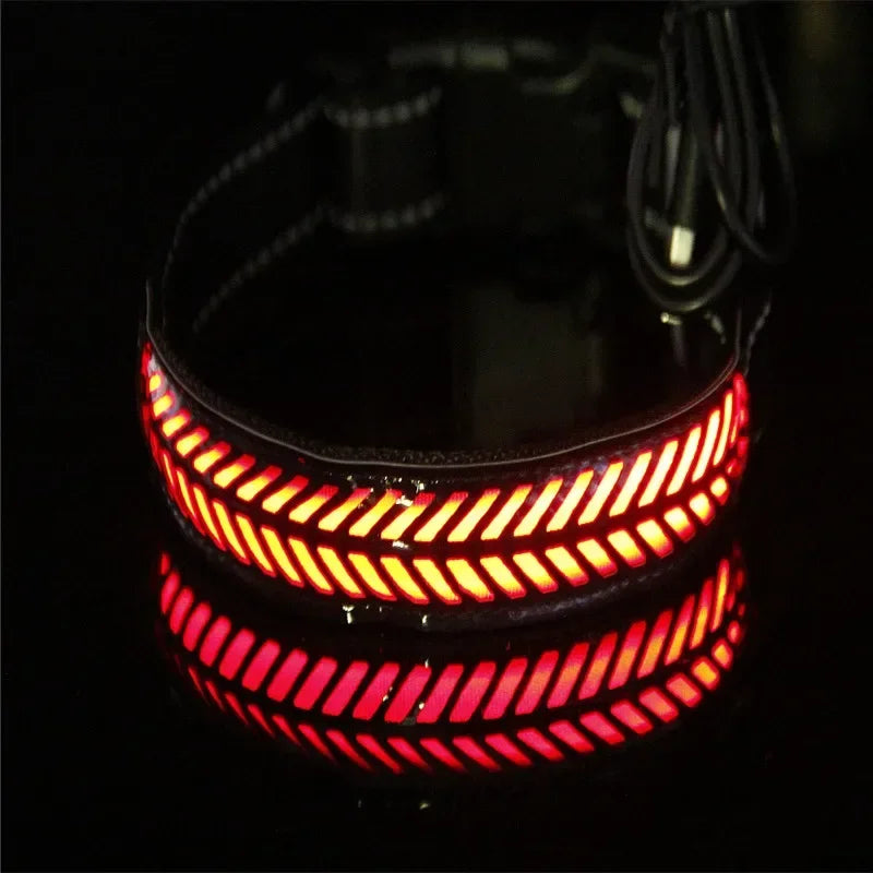 LED Lights Dog Pets Collars Adjustable Polyester Glow In Night Pet Dog Cat Puppy Safe Luminous Flashing Necklace