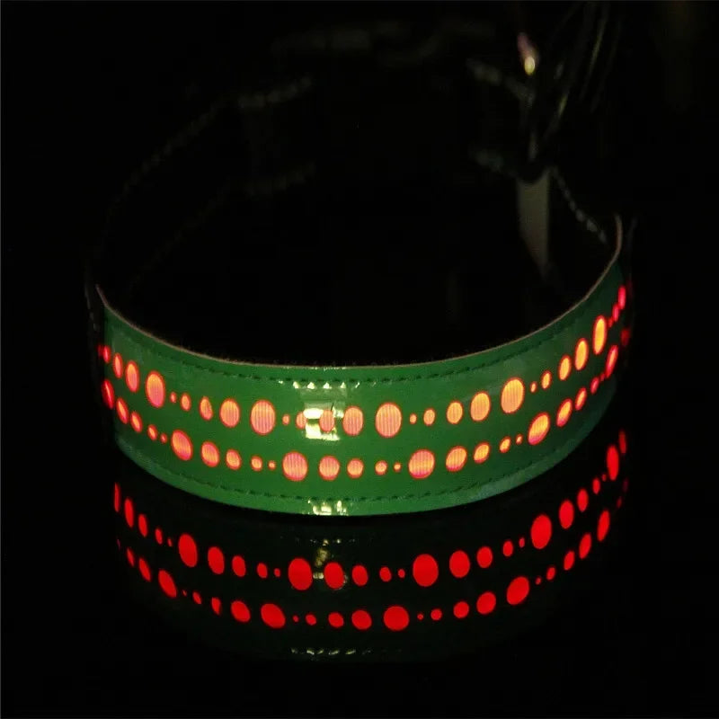 LED Lights Dog Pets Collars Adjustable Polyester Glow In Night Pet Dog Cat Puppy Safe Luminous Flashing Necklace