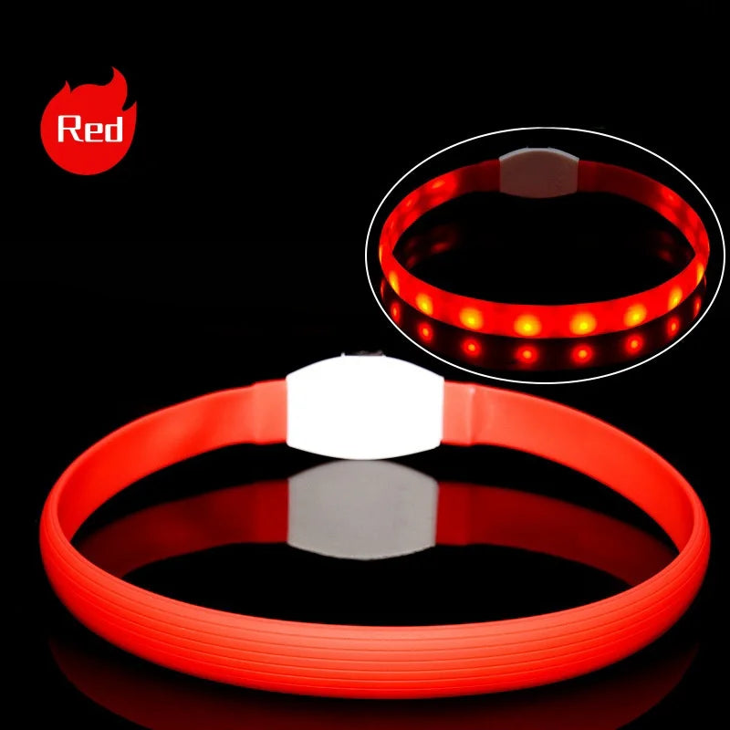 New Led Luminous Dog Collar PVC Waterproof , For Large Medium Small Dogs Collar Usb Light Night Safety Pet Glowing Accessories