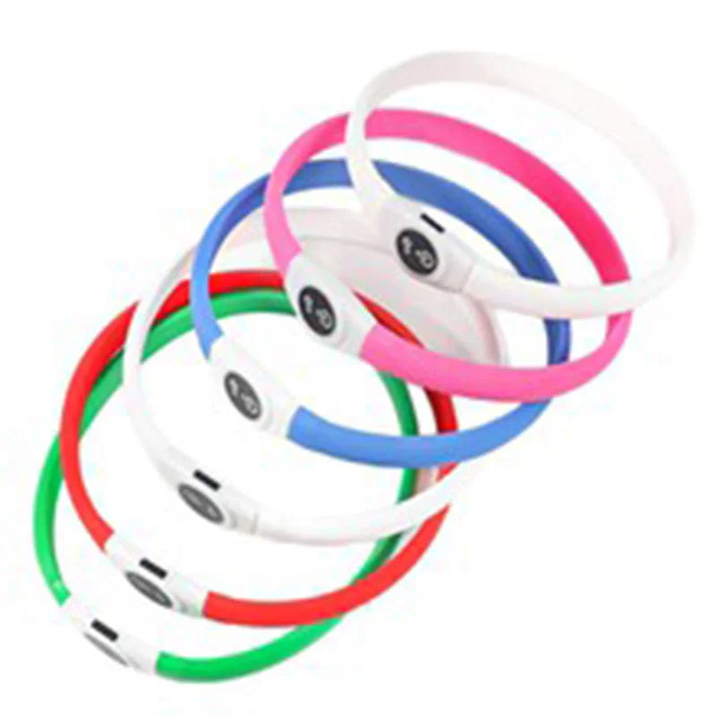 LED Illuminated Dog Collar, Waterproof PVC Material, With USB Interface, 3 Modes, Suitable for Large, Medium And Small Dogs.
