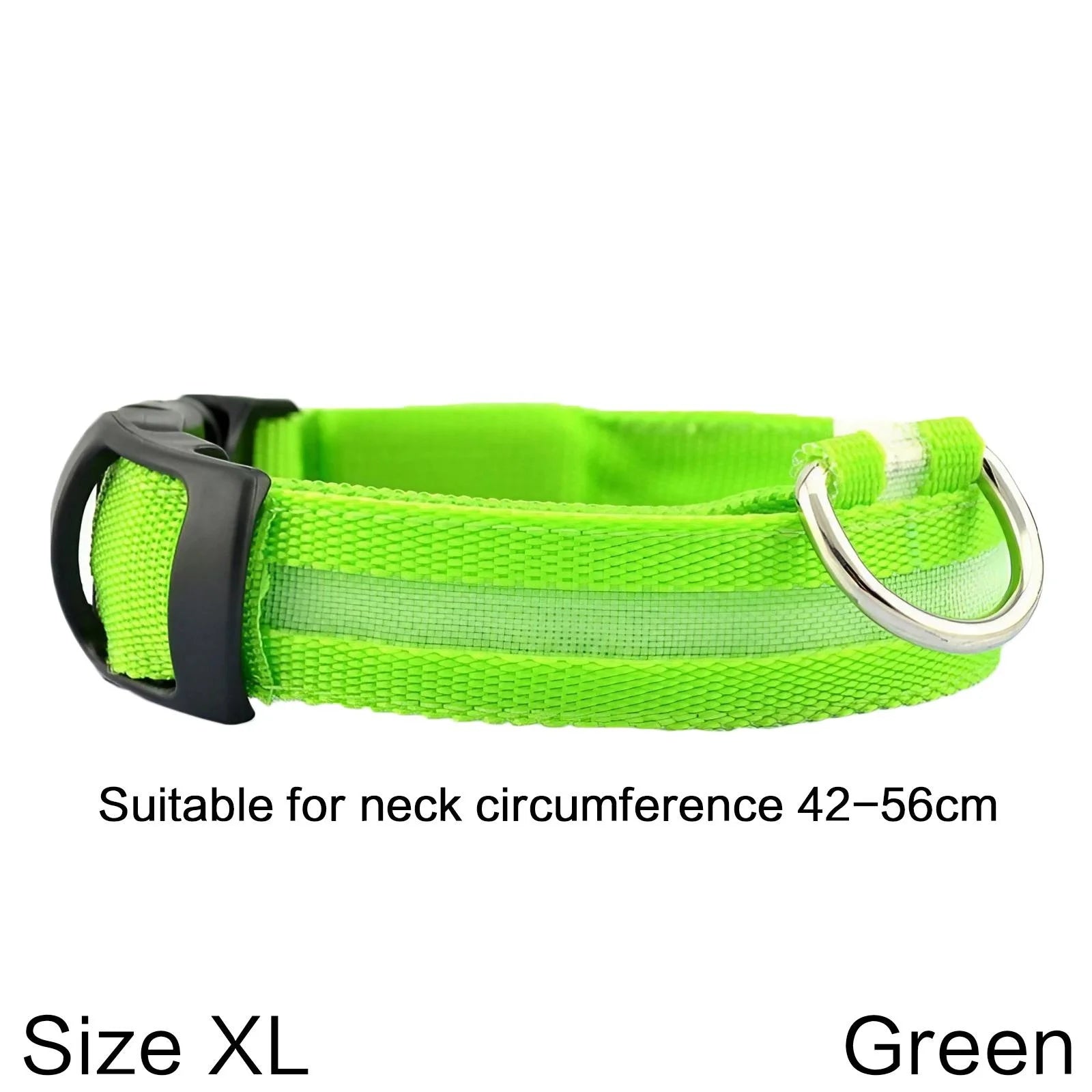 Nylon Reflective LED Dog Collar Light Up Pet Collar Dog Lights Night Walking Camping Supplies