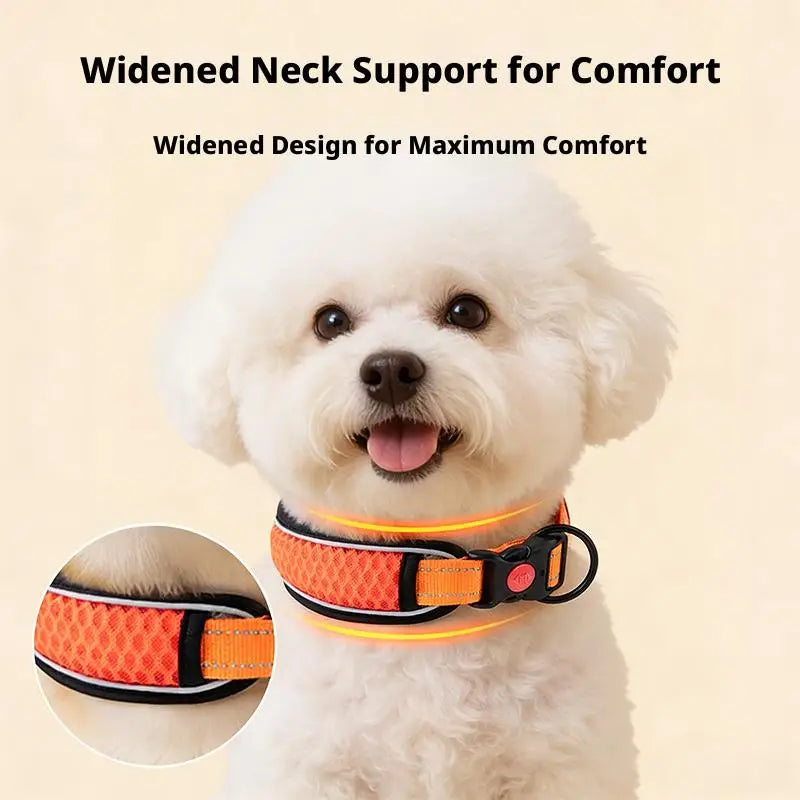 Dog Collar Nylon LED Night Safety Flashing Glow In The Dark Pet Dog Leash pet Dogs Luminous Fluorescent dog accessories collar
