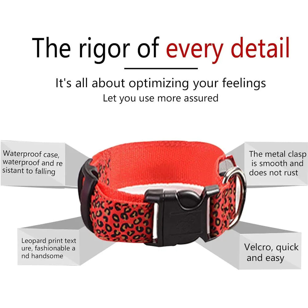 Led Dog Collar Anti-Lost Nylon Dog Collar Personalized Pet Collar for Stonego Small Medium Large Pet