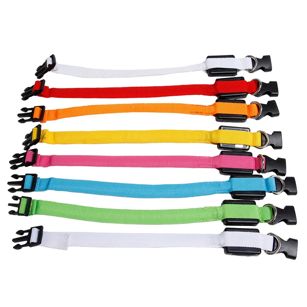 LED Dog Collar Glowing Up Anti-lost Pet Products Night Safety Collars with Batteries Pet Necklace Glow Collar for Small Dogs Cat