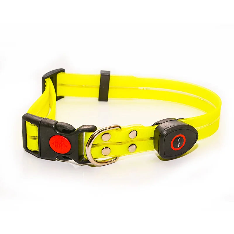 New Adjustable Led Glowing Pet Dog Collar PVC Waterproof  Anti Dirty Easy To Clean for Big Small Dogs Puppy Cat Luminous Collar