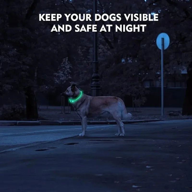 B Pet Dog LED Collar - Dog Loss Prevention Collar - Adjustable Collar - Safe USB Charging Collar - Pet Supplies for Use at Night