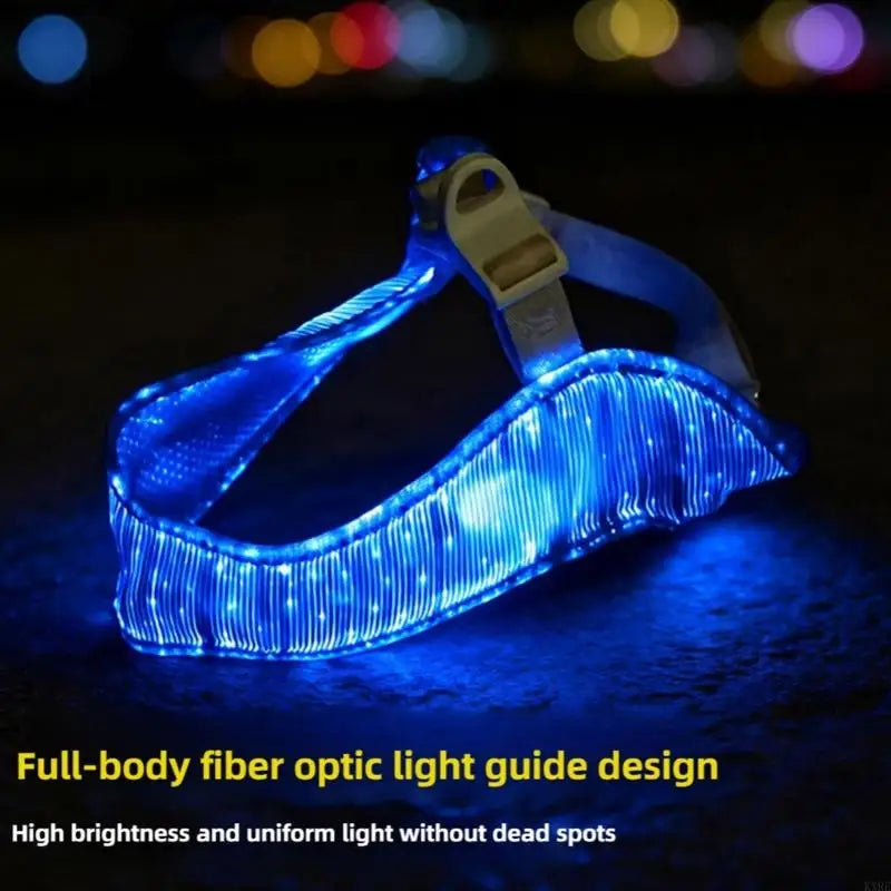 LED Dog Harness for Night Walks, Breathable Adjustable Pet Vest with LightingUp Panel and Top Clip Point for Daily Use KXRE