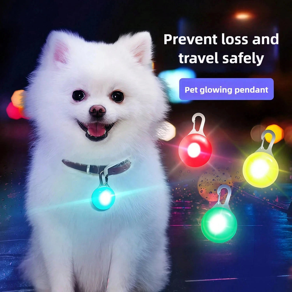 4-Color LED Dog Collar Pendant, Luminous Leash Accessory, Bright Necklace, Glow-In-The-Dark Collar For Pet Safety