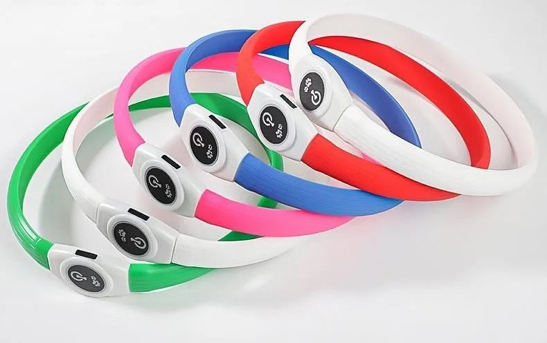 New Led Luminous Dog Collar PVC Waterproof , For Large Medium Small Dogs Collar Usb Light Night Safety Pet Glowing Accessories