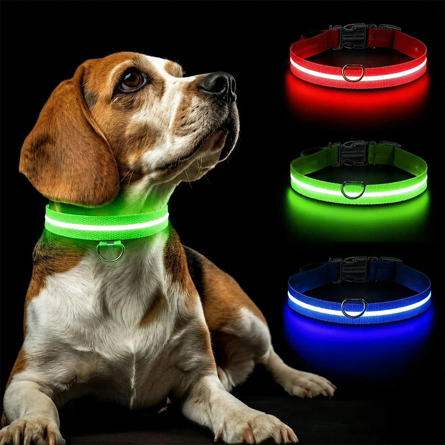 3 Modes Dog Luminous Charge Collar Led Usb Cat Dogs Collars Detachable Night Led Glow Dog Loss Prevention Collar Pet Accessories