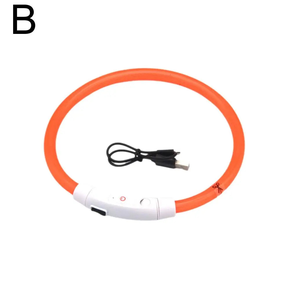 Pet Dog LED Light Collar Luminous Anti-Lost Dog Collar USB Rechargeable Dog Necklace Adjustable Collar Pet Safety Supplies
